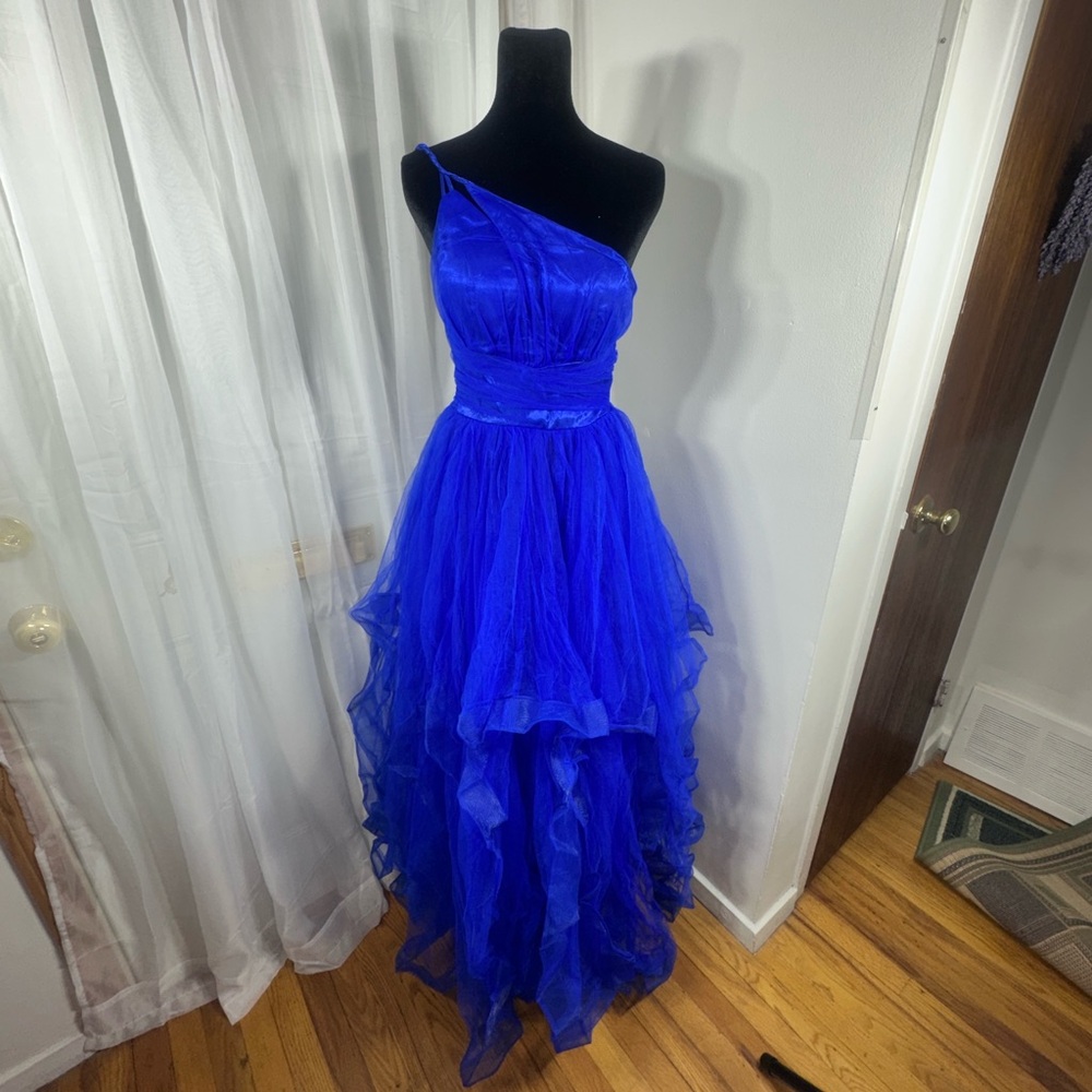Blue One-Shoulder  Prom Dress - Picture 4 of 11